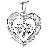 MOOSEA Personal Gifts for Women Wife, 1-3 Carat Moissanite Heart Pendant Necklaces Anniversary Birthday Gifts for Wife Mom Daughter 925 Sterling Silver Necklace