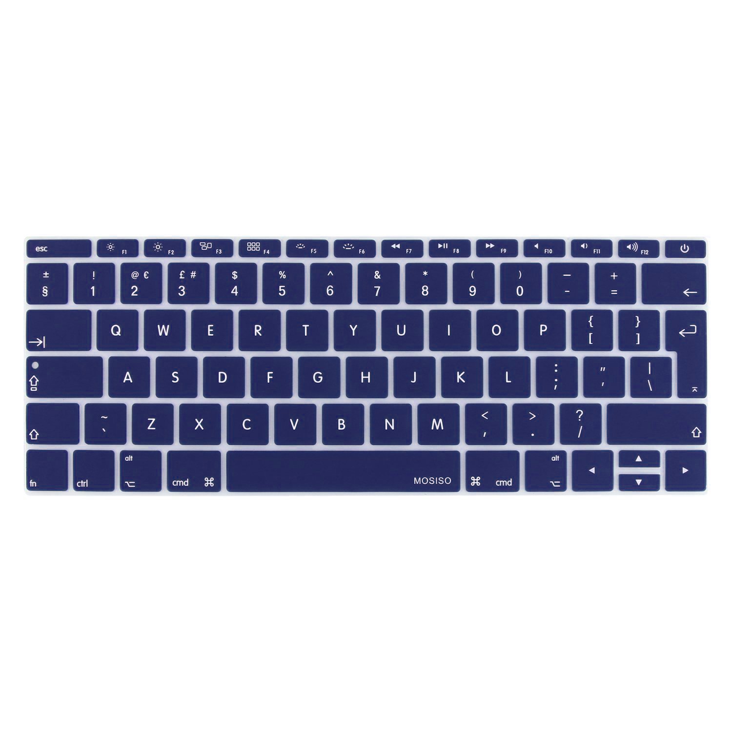 MOSISO Keyboard Cover Protective Skin Compatible with MacBook Pro 13 inch 2017 2016 Release A1708 without Touch Bar & Compatible with MacBook 12 inch A1534 (EU Layout), Navy Blue