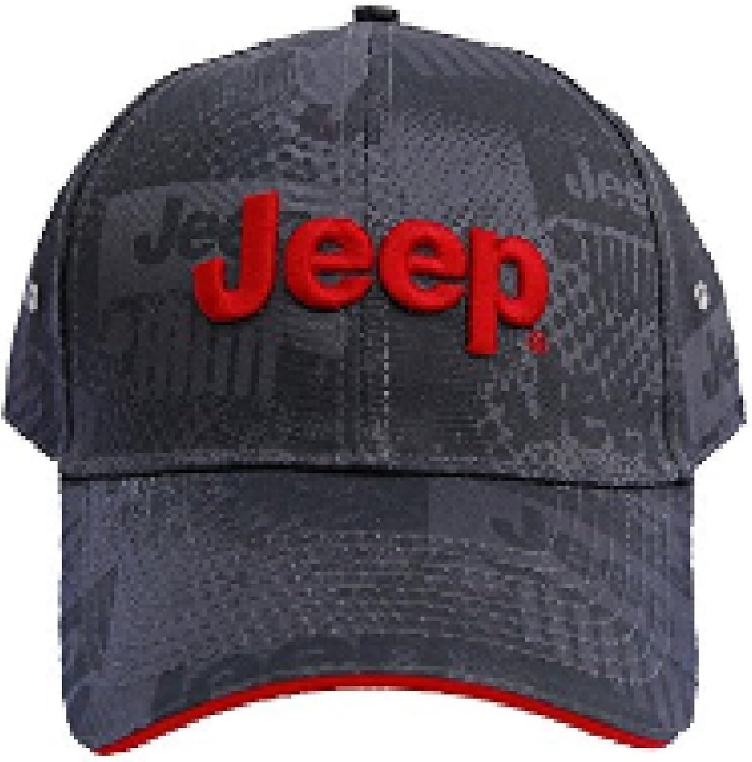 Jeep Charcoal Watermark Cap, Gray, Adjustable: Clothing