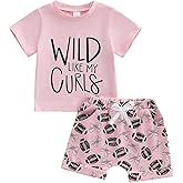 WZTYYDS Toddler Girl Summer Clothes Baby Football Outfit Letter Print Short Sleeve T-shirt Shirts + Shorts Set