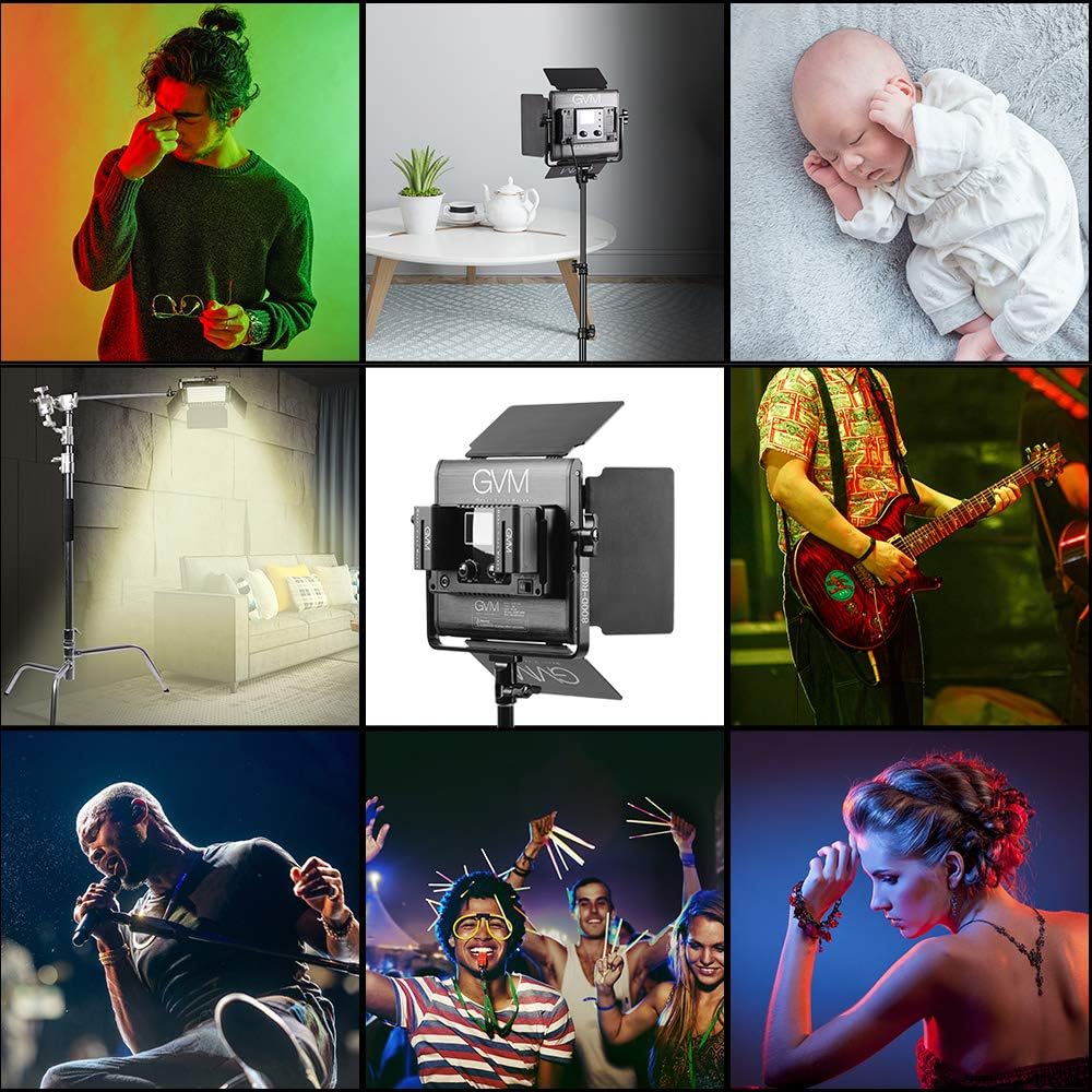 GVM RGB LED Video Lighting Kit, 800D Studio Video Lights with APP Control, Video Lighting Kit for YouTube Photography Lighting, 3 Packs Led Light Panel, 3200K-5600K, 8 Kinds of The Scene Lights : Camera & Photo
