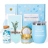 Gift Baskets for Women Birthday Gifts Unique Blue Basket Ideas for Women Gift Box for Her Self Care Gift Set Birthday Presents Female Friendship Gift for Mom Friend Bestie Girlfriend