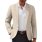 PJ PAUL JONES Men's Casual Blazer One Button Lightweight Sport Coats Solid Notched Lapel Suit Jackets