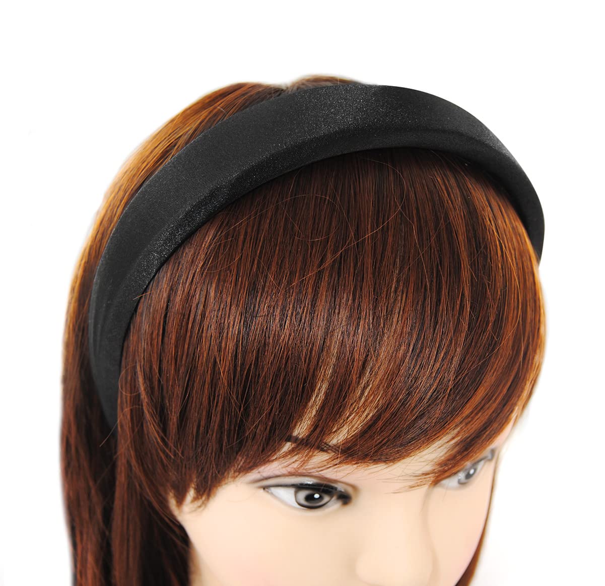 axy Headband with Fabric Padded Candy Colours and Satin Covered – Beautiful Women's Headband Hair Accessories Headband HRK7A (Black)