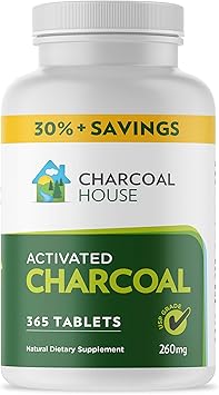 Charcoal House Activated Charcoal Tablets 365 Usp Certified Tabs