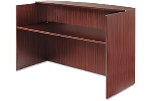 Alera ALE Valencia Series Reception Desk w/Counter,71w x 35 1/2d x 42 1/2h, Mahogany