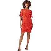 Trina Turk Womens Floral Lace Sheath Dress