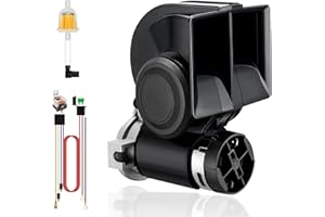 Train Horn for Car, banhao 12V 150db Loud Truck Horn Electric Snail Air Horn Kit with Relay Harness for Vehicles Motorcycle Boat Ship