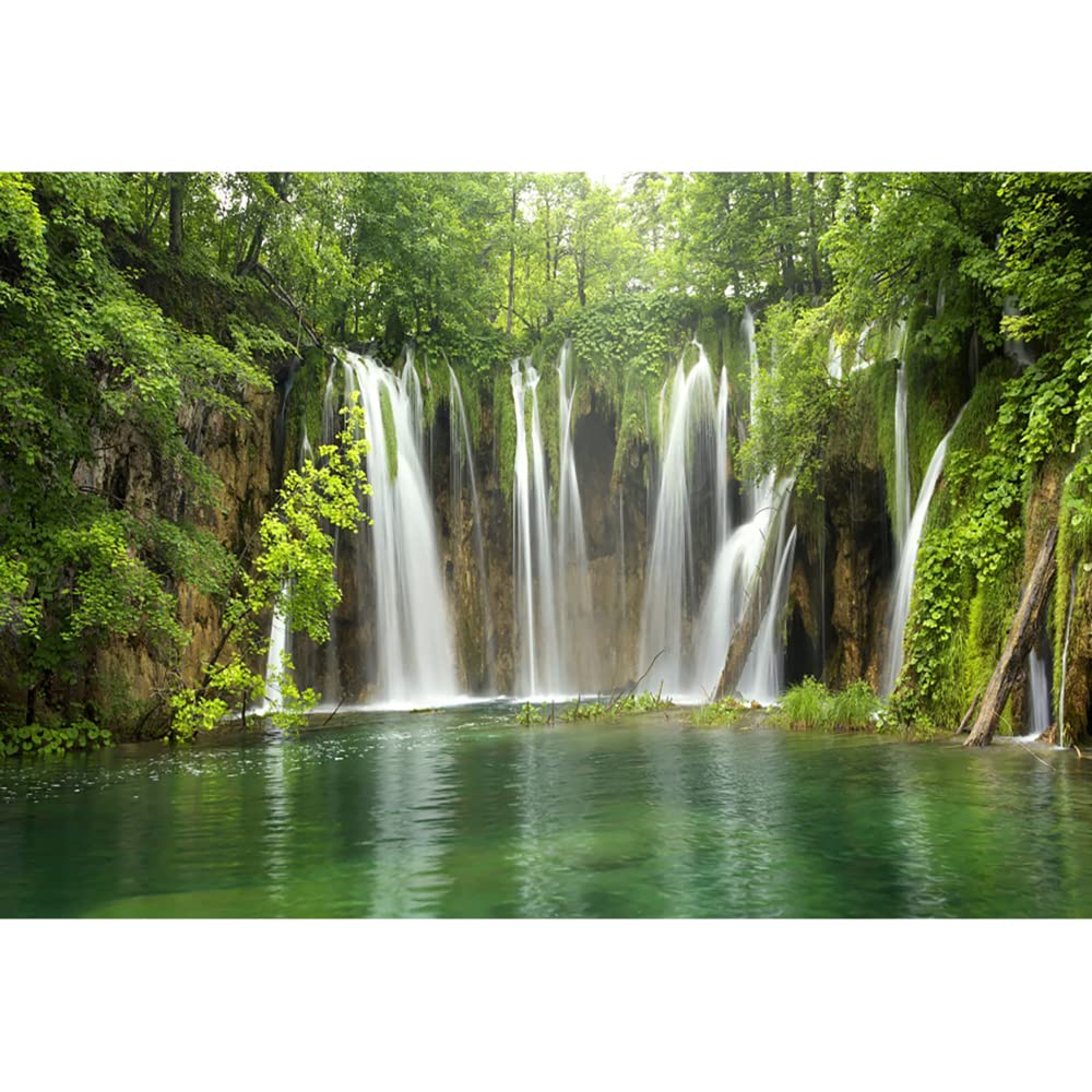 Aoihrraan 1,5x1m Waterfall Backdrop Spring Jungle Forest Cascade Nature Landscape Photography Background Resort Travel Room Wallpaper Decoration Children Adult Artistic Portrait Photo Studio Props