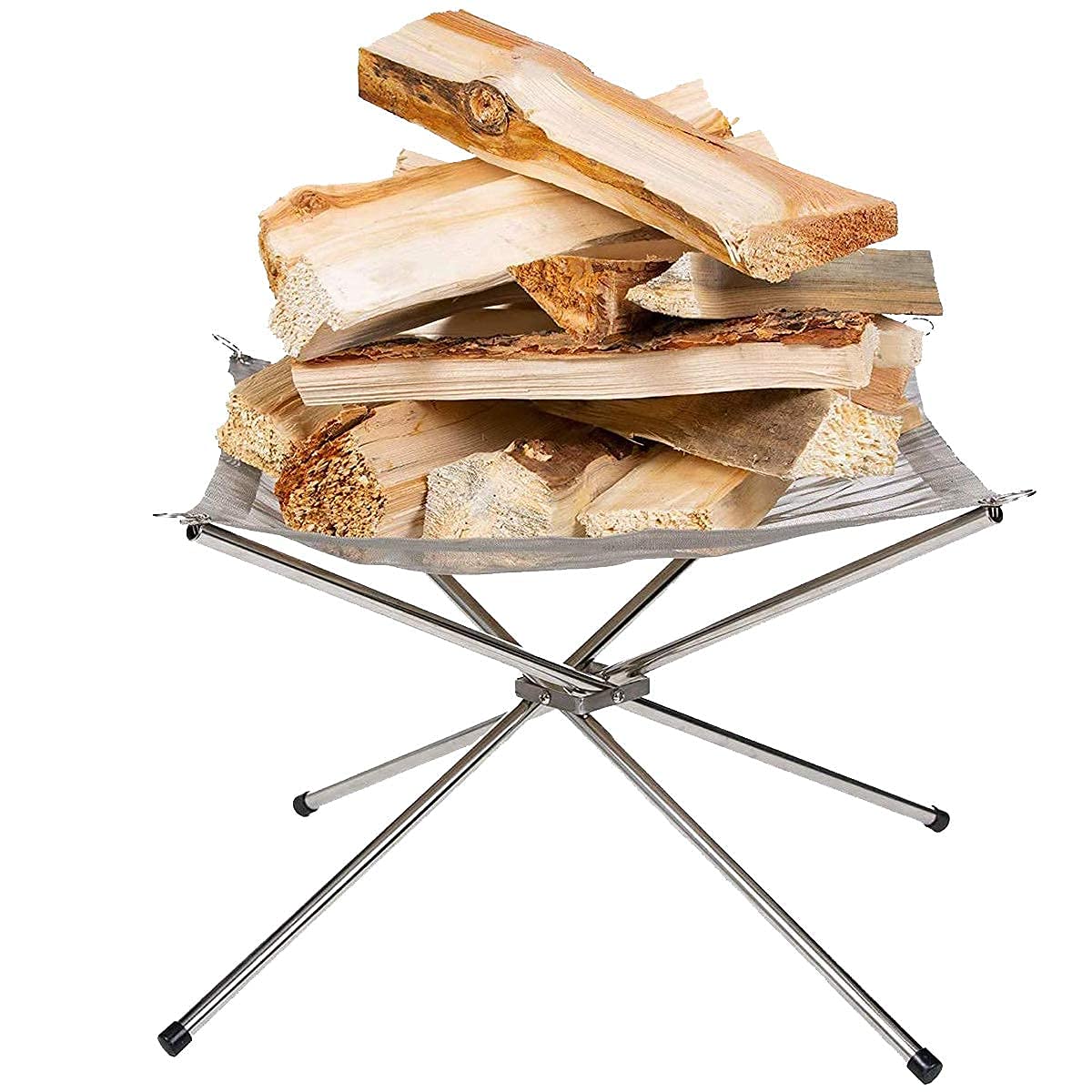 Hurricom Portable Fire Pit Outdoor Fireplace with Carrying Bag Rollable Stainless Steel Charcoal Mesh and Folding Stands Picnic Bonfire Firepits Wood Burning for Travel Camping and Backyard