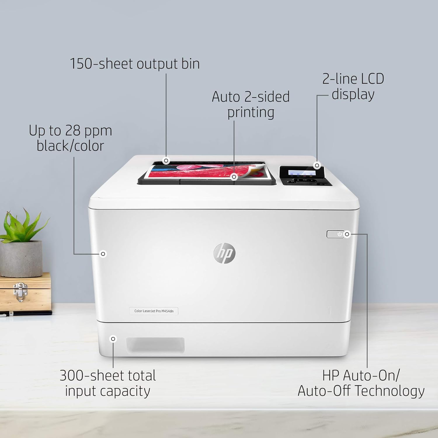 HP Color LaserJet Pro M454dn Printer, Double-Sided Printing & Built-in Ethernet (W1Y44A): Electronics