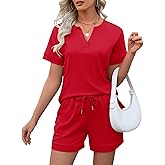 LOMON Womens Two Piece Sets Summer Lounge Sets Sweatsuit Shorts Set Casual Matching Sets