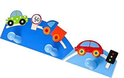 Mousehouse Gifts Porte Manteau Mural Pateres Crochet En Bois Pour Manteau Voiture Bleue Pour Une Chambre De Bebe Ou De Petit Garcon Amazon Fr Cuisine Maison