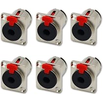 4-Pack Of 1/4" (6.35mm) Mono Female Jack Metal Audio Connectors With Spring - High Quality