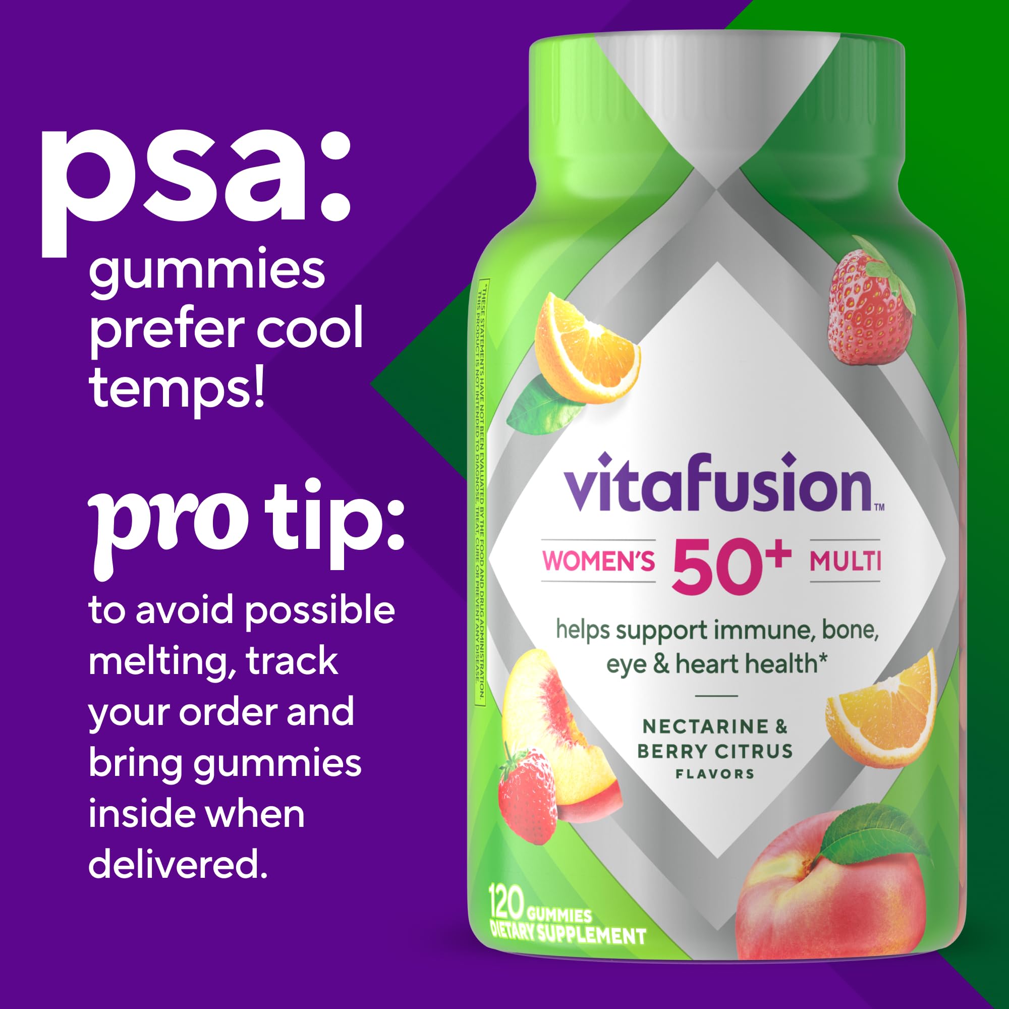Vitafusion Women's 50+ Daily Multivitamin, Gummy Vitamins, 120 Ct