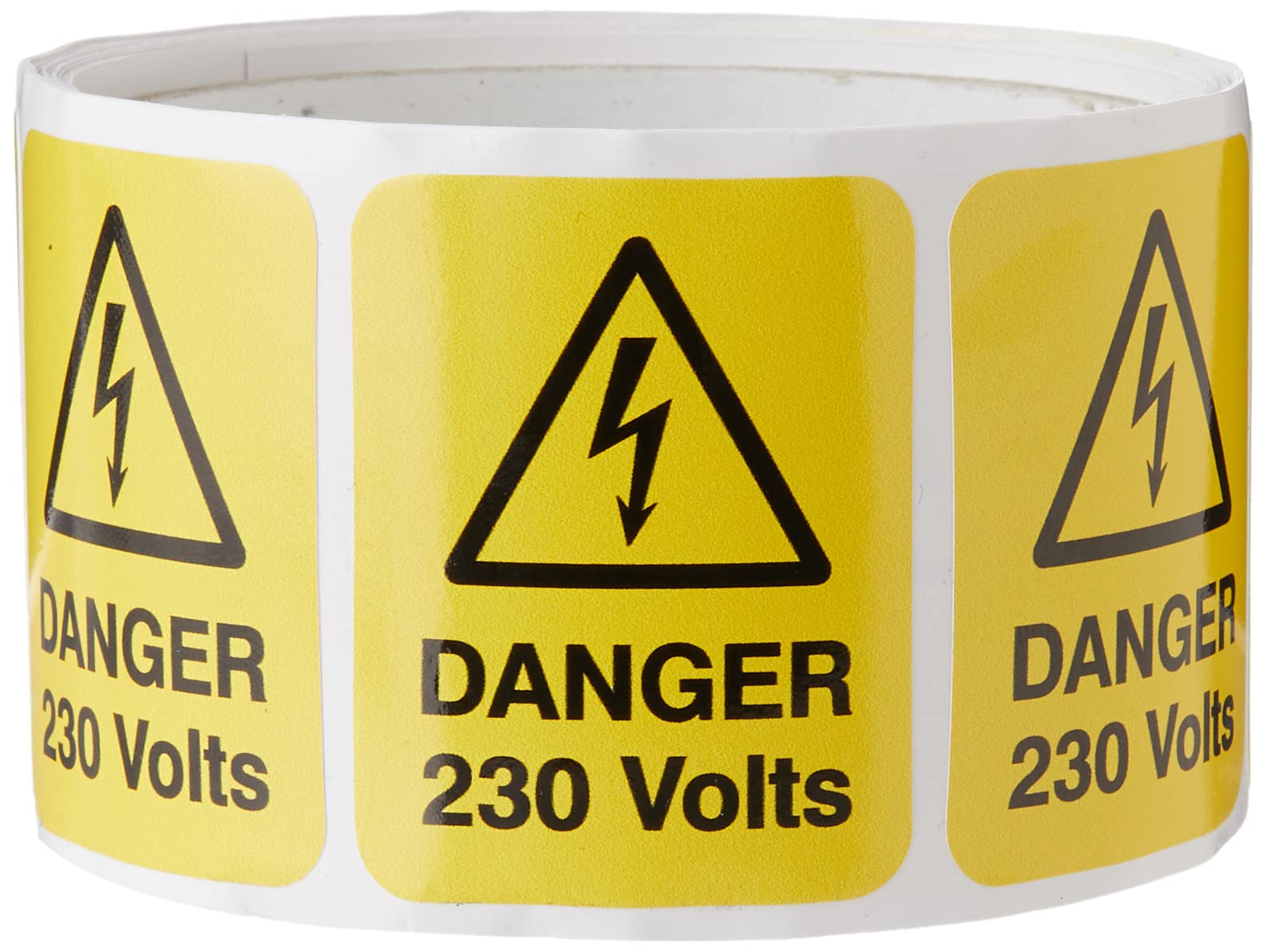 Caledonia Signs 59789 Danger 230 Volts Label, 40 mm x 50 mm (Pack of 100)
