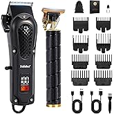 soieho Professional Hair Clipper and Shaver Set, Hair Clippers for Men, T-Shaped Sideburn Trimmers, Cordless Hair Clippers and Shaving Kit.