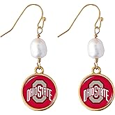 Ohio State Buckeyes Diana Gold and Pearl Dangle Earrings Jewelry Gift OSU
