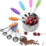 Measuring Cups and Spoons Set Of 10, Colorful Measuring Cups Stainless steel, Liquid Measuring Cups and Dry Measuring Cup Set