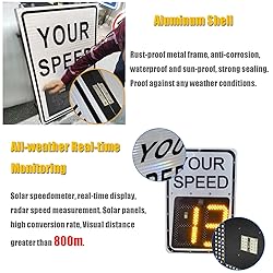 Solar Speed Measurement Signs, 20"x27" Radar Speed