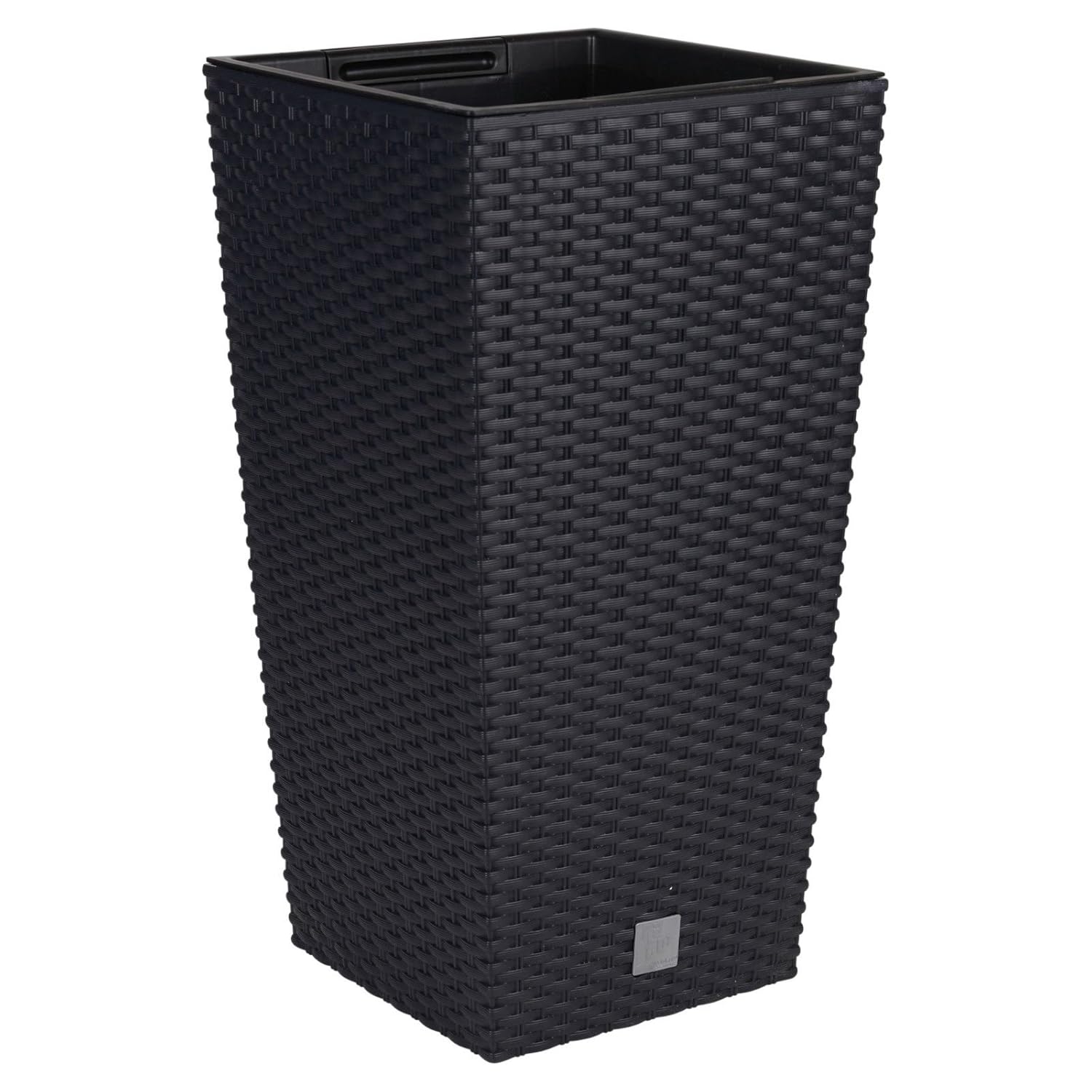 URBNLIVING Rattan Design Tall Large Plant Pot Garden Planters (1, Black