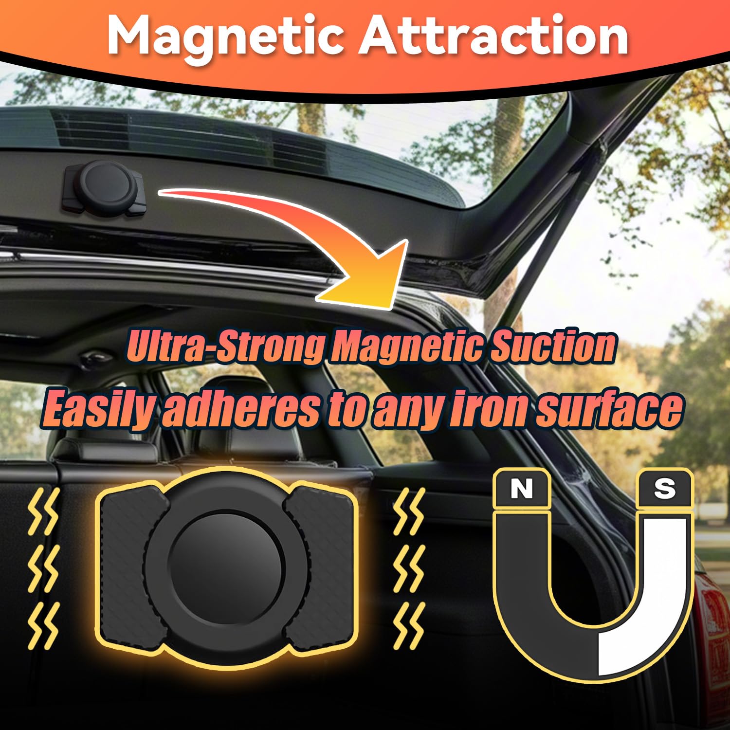 Mini GPS Vehicle Tracker - Real-Time Magnetic Tracking Device with Weatherproof Case, No Monthly Fees, Compatible with Apple Find My (iOS Only) - Ultimate Hidden Car Tracker for Global Coverage