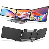 MAGICRAVEN Dual Laptop Screen Extender, 14" 1080P IPS Portable Triple Monitor for 13.3-16.1" Laptops with USB-C Port, Plug and Play, Attachment Screen for Windows/Mac/Android/Switch/PS5/Xbox