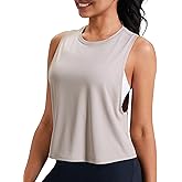 JOYSPELS Workout Tank Tops for Women, Ice Silk Quick Dry Athletic Crop Top, Loose Fit Running Yoga Gym Shirts