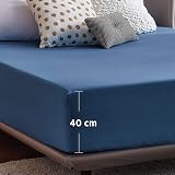 Bedsure Single Fitted Sheet Deep Pocket 16in Navy 90x190cm view 6