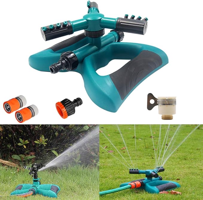 LaMei Yang Aspersor para césped, Sistema de riego Giratorio automático