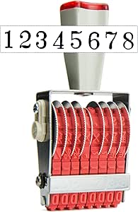 Amazon.com : 8 Digit Rubber Number Stamp, Rotating Stamp ...
