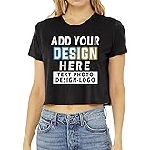 Custom Women's Cropped Tee Add Your Design Photo Logo Text Flowy Short Sleeve Crop T-Shirt