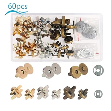 ZERHOK 30 Stücke Magnetknöpfe 14mm und 18mm Magnetverschluss 3 Farben Magnetische Knöpfe Nähen Handwork für DIY Tasche Mäntel