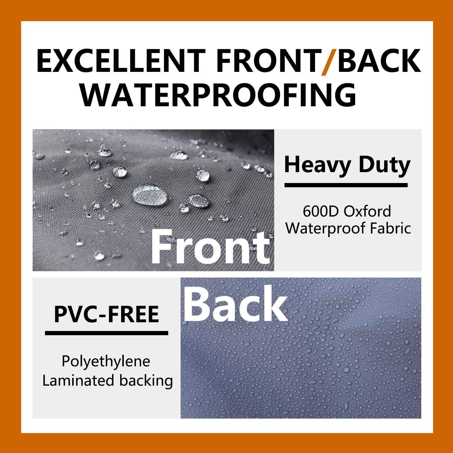 Heavy Duty Outdoor Sectional Sofa Cover, 2020 Upgrade 100% Waterproof 600D Patio Sectional Couch Cover, Lawn Patio Furniture Cover (V-Shaped Storm Gray): Kitchen & Dining