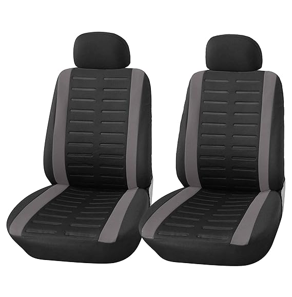 Upgrade4cars Car Seat Covers Front Pair in Black and Grey Universal