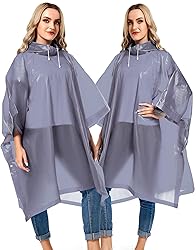 Borogo 2 Pack Rain Ponchos for Adults Reusable