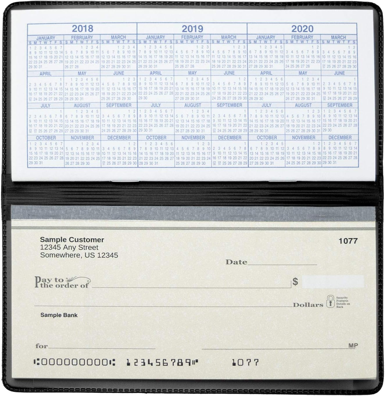 Black Vinyl Checkbook Cover, Top Tear Personal Vinyl Checkbook Cover