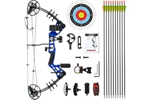 WUXLISTY Youth Compound Bow Set 15-45 Lbs for Teens and Beginner, Package with Archery Hunting Equipment, 5 Pin Sight, Max Speed 260fps, Adjustable, Right Hand