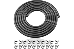 abliubale 10 Feet 1/4 Inch ID Fuel Line Hose Compatible with Briggs & Stratton Kohler Kawasaki Small Gas Diesel Engines Mowers and Generators Rubber Fuel Hose with 20 Clamps