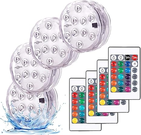 luces led sumergibles para estanque funciona con pilas impermeable productos de iluminacion de piscina con mando a distancia decorativos para