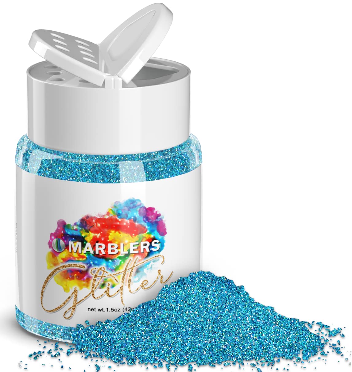 MARBLERS Holographic Glitter [Holo Maui] 1.5oz (42g) | Fine | Non-Toxic, Vegan, Cruelty-Free | Face, Body, Eyeshadow, Hair, Festival, Party Makeup | Nail Art, Polish | Resin, Tumbler, Slime, Craft — image 1