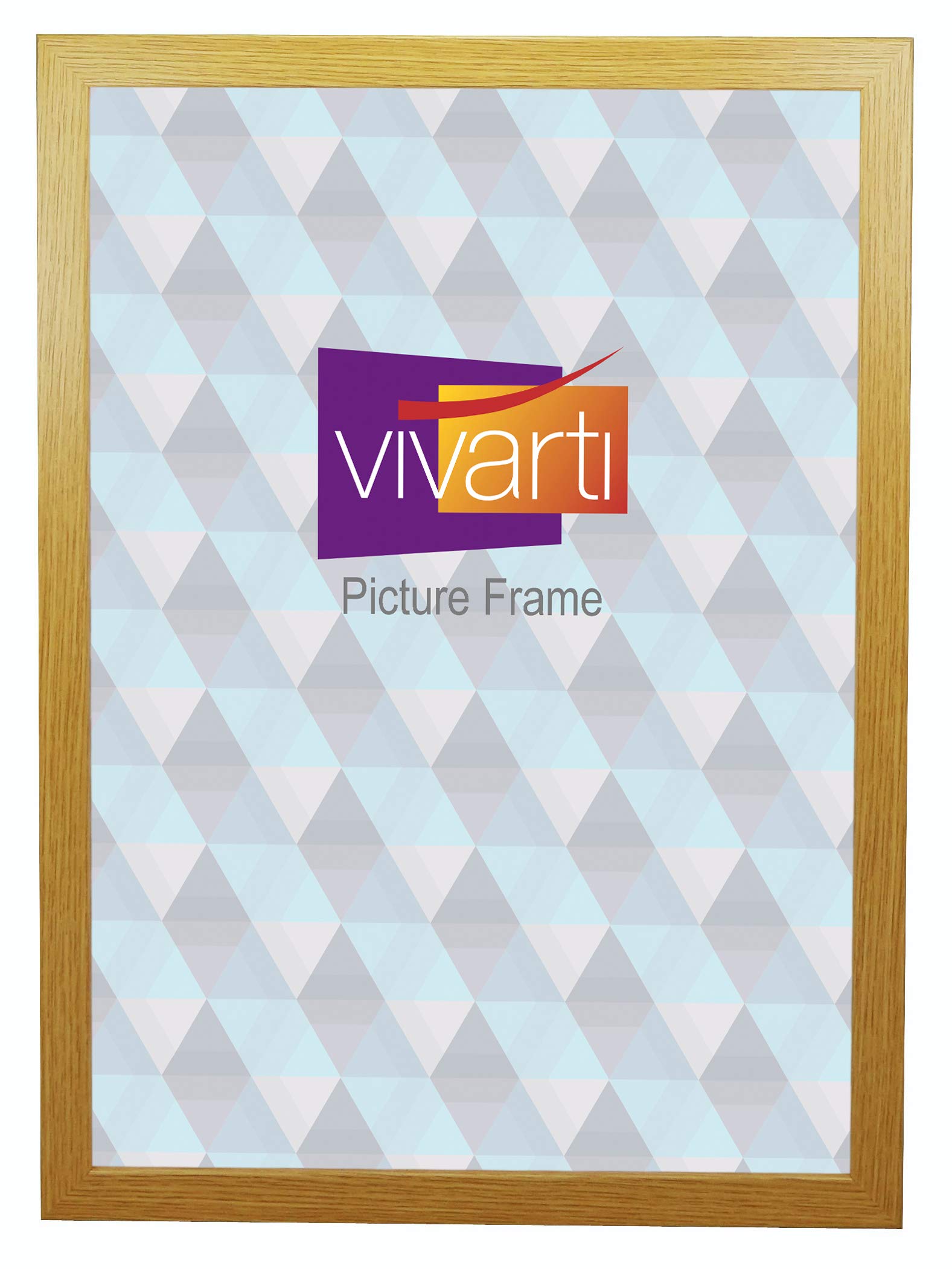 Vivarti Thin Oak Finish Picture Frame, A3 Size, 29.7 x 42 cm - A3 Frame - Photo Frame - 29.7x42 Frame Oak with Clear Styrene Sheet & Wall Mounted Hook – 29.7 x 42 cm