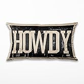 TopXmai Howdy Western Throw Pillow Cover 20x12, Cowboy Cowgirl Room Decor Pillowcase for Bedroom Dorm Couch, Vintage Western Decor for Home Living Room Sofa,138-BZ