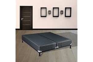 Mattress Solution, 8-Inch Sturdy Split Box Spring for Mattress Support-Durable and Fully Assembled, Natural Wood Foundation for Queen, White