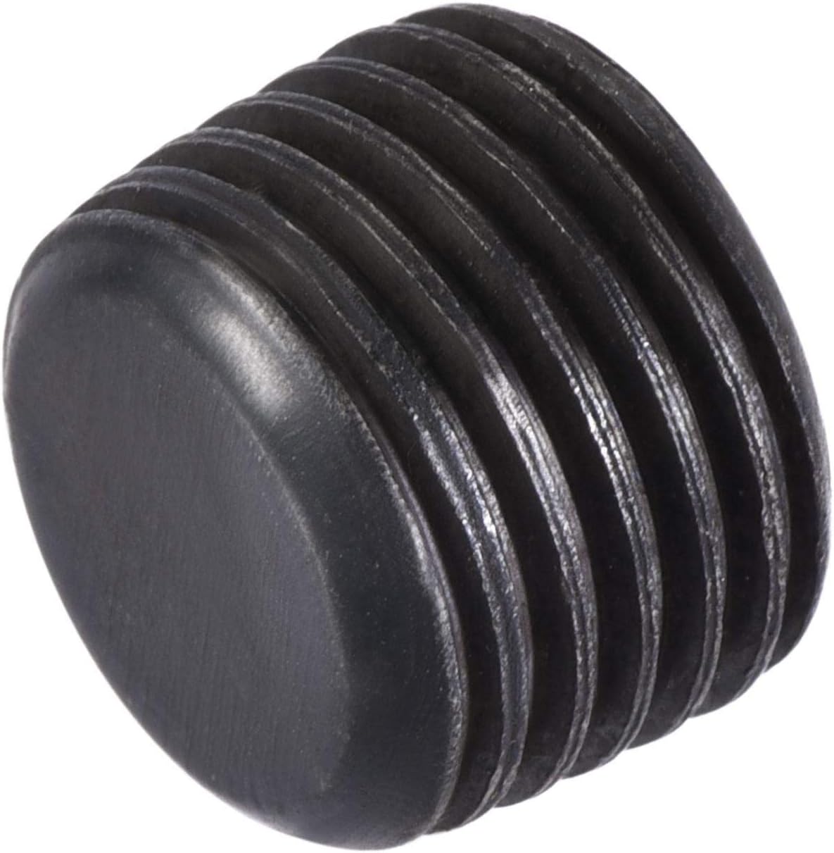 sourcing map Carbon Steel Internal Hex Thread Socket Pipe Plug, 1/4PT Male Thread Black Pipe Cap