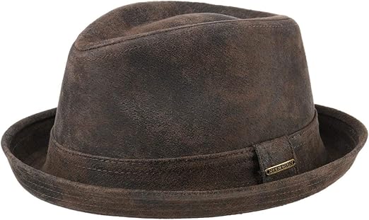 leather trilby hat