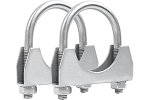 PALOZO 1.25 inch Muffler U-Bolt Clamps Stainless Steel Exhaust U Clamp for 1.25" Diameter Exhaust Tail Pipe, Pack of 2
