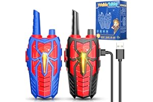 WEBSPIDEE Rechargeable Walkie Talkies for Kids : Christmas Toys Gifts for Boys Ages 3 4 5 6 7 8 9 10 Kids Walkie Talkies 2 Pack Outdoor Hiking Toy for 5-7 Year Old Boy Birthday Gift for Boys Stocking Stuffers