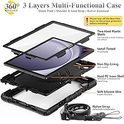 SEYMAC stock 360° Hand Strap Shockproof Case for