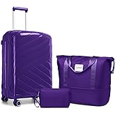 TRIPLAYER Carry On Luggage 22x14x9 Airline Approved, 20 Inch Expandable Hardshell Luggage Carry-on Suitcases with Spinner Wheels, Carry On Suitcase Set for Women (PURPLE)